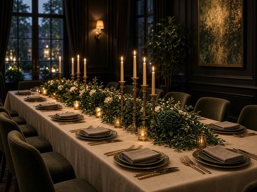 Private dining and events setup at Hourglass Dining